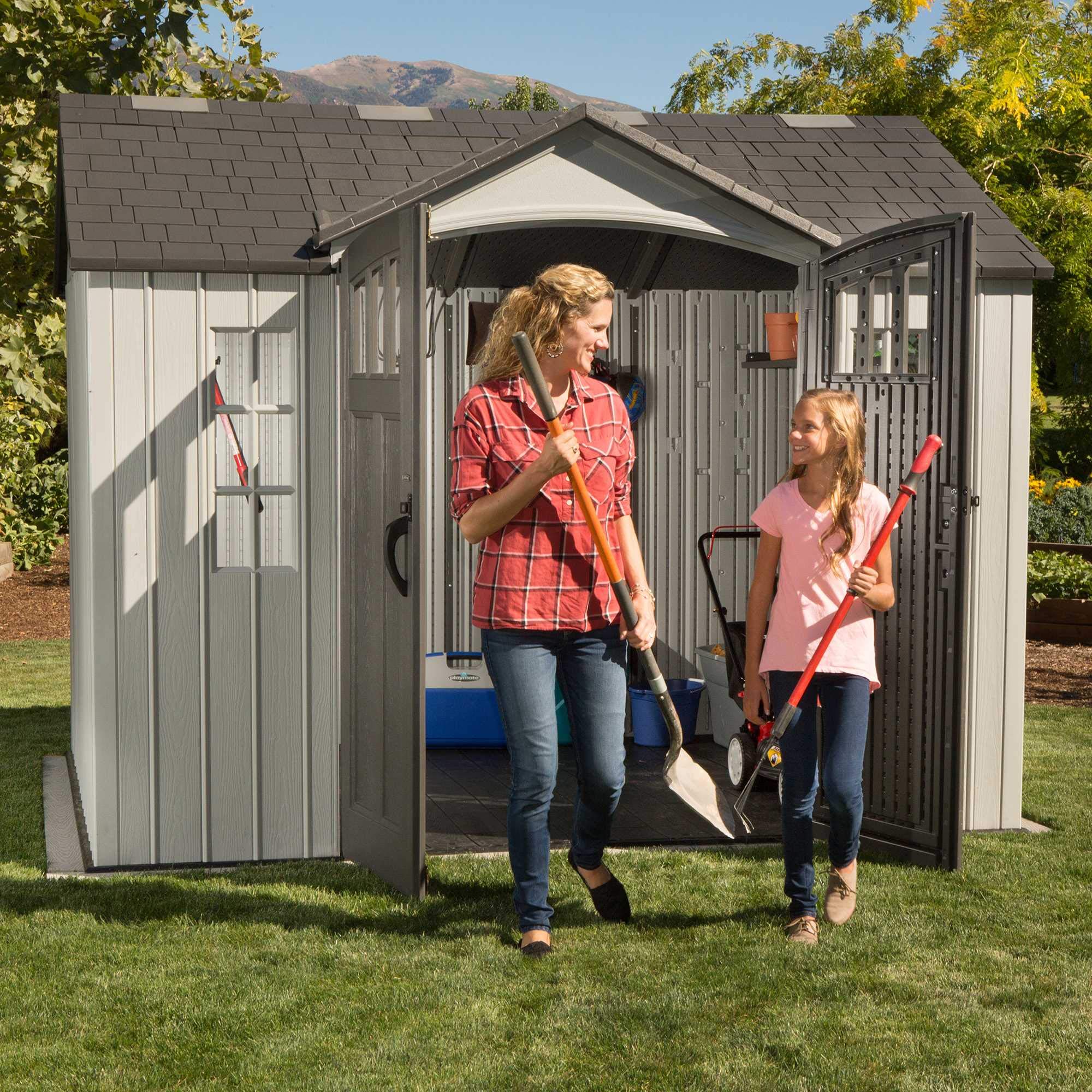 【Storage Shed】10 x 8 Ft. Storage Shed, Gray