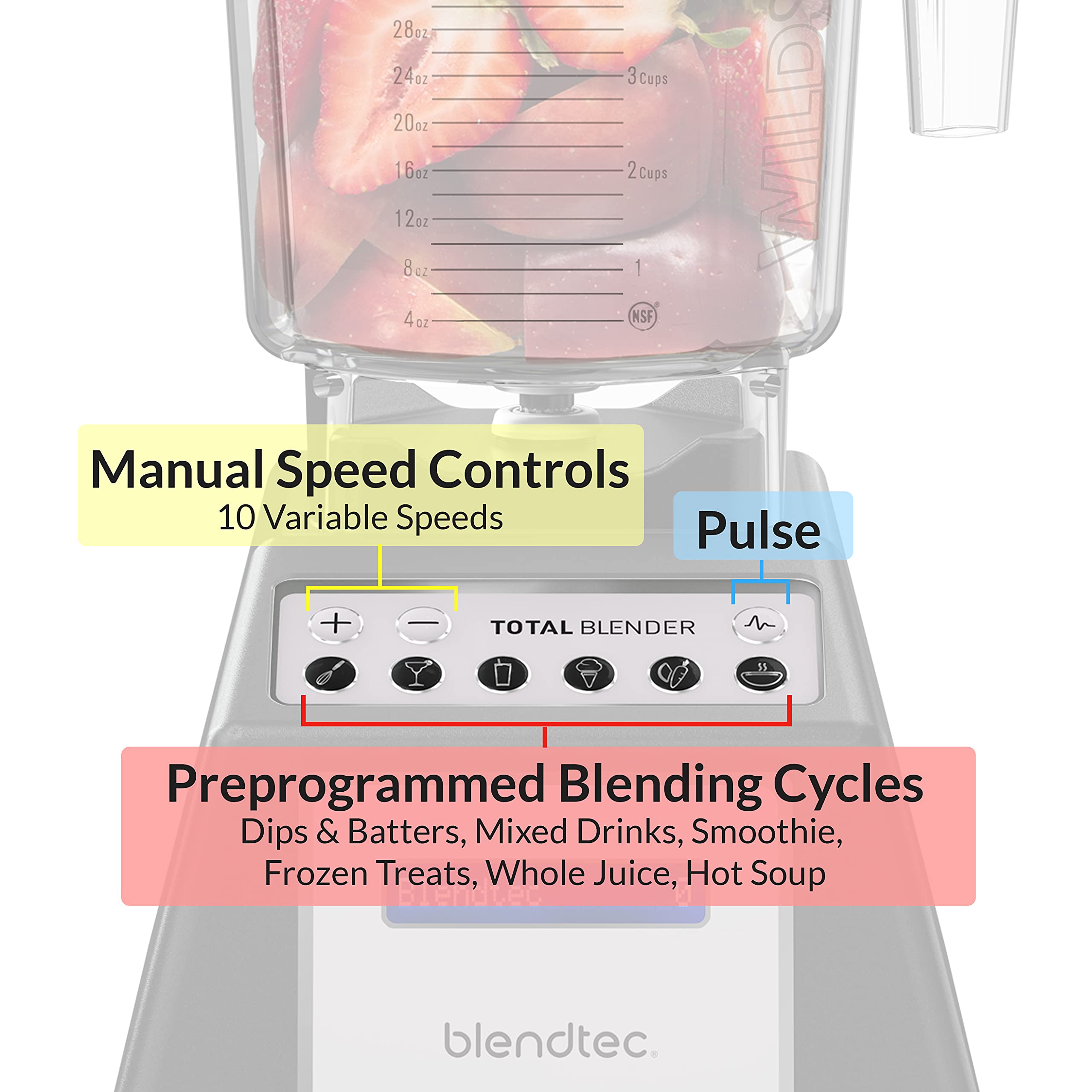 Designer Series Countertop Blender, WildSide & Go Jars Black