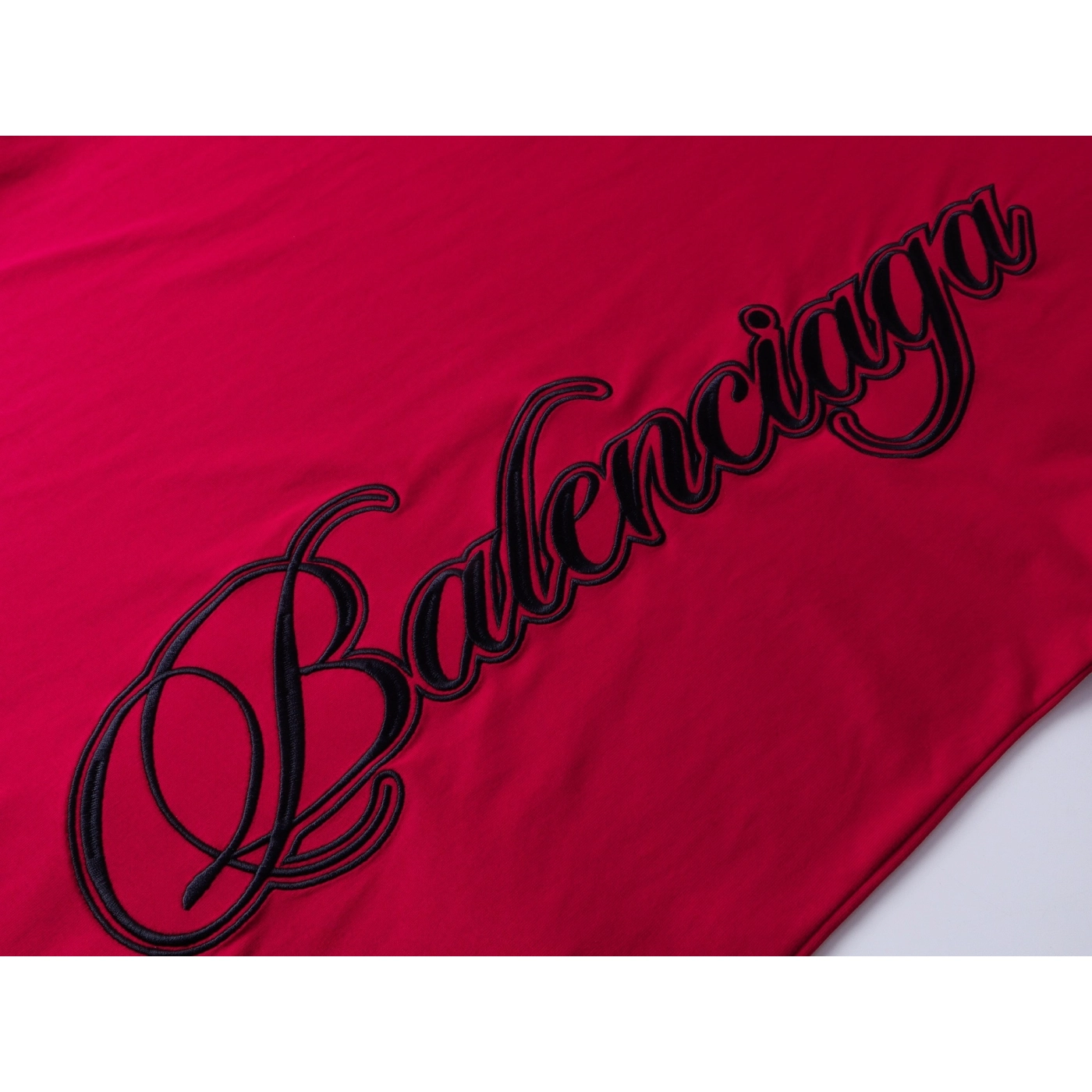 Balenciaga Embroidered Logo T-shirt Black/Red/Gray