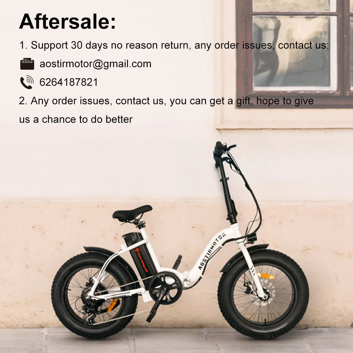 Aostirmotor 20in Folding Fat Tire Electric Bike, 500W, 36V 13Ah