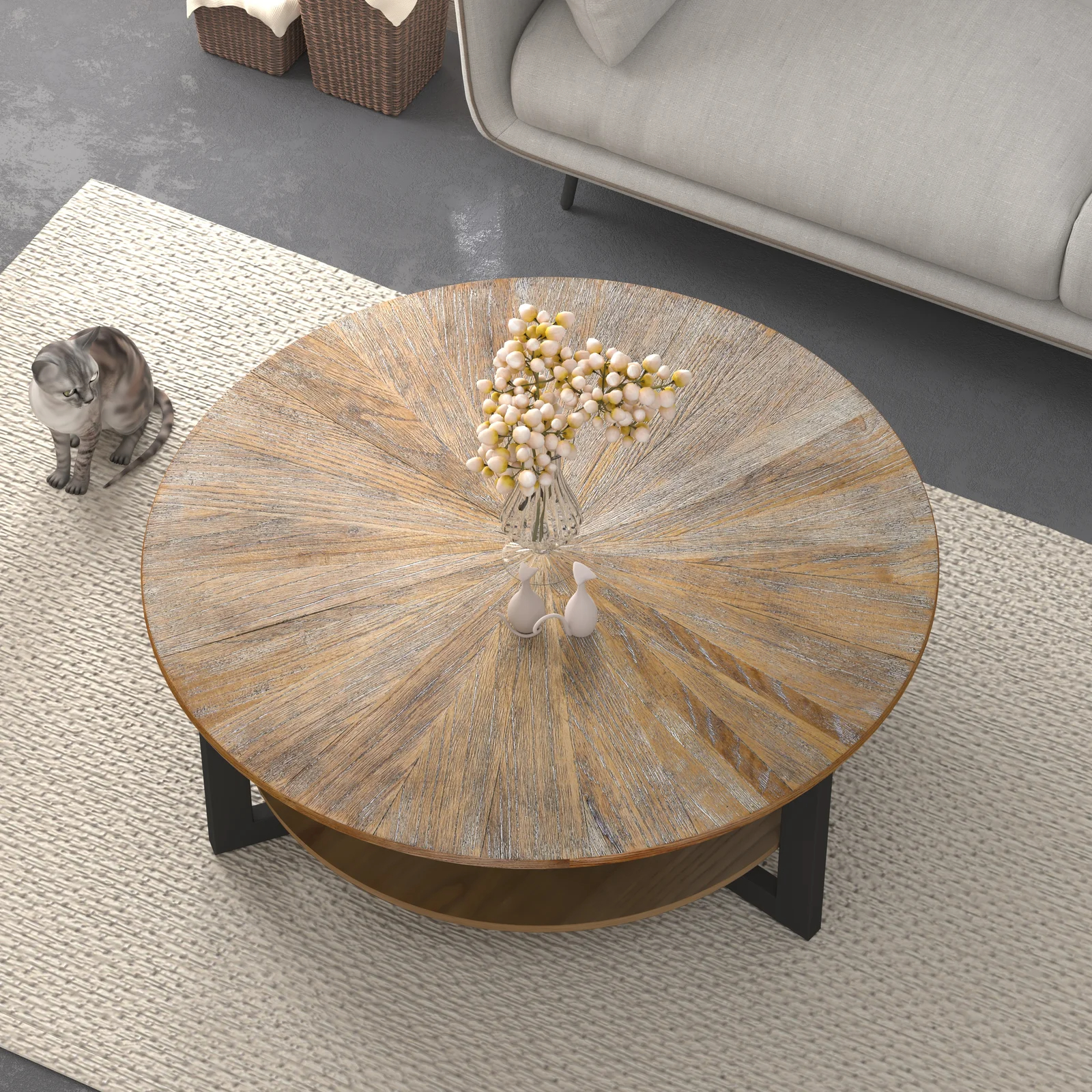 Frame Coffee Table with Storage
