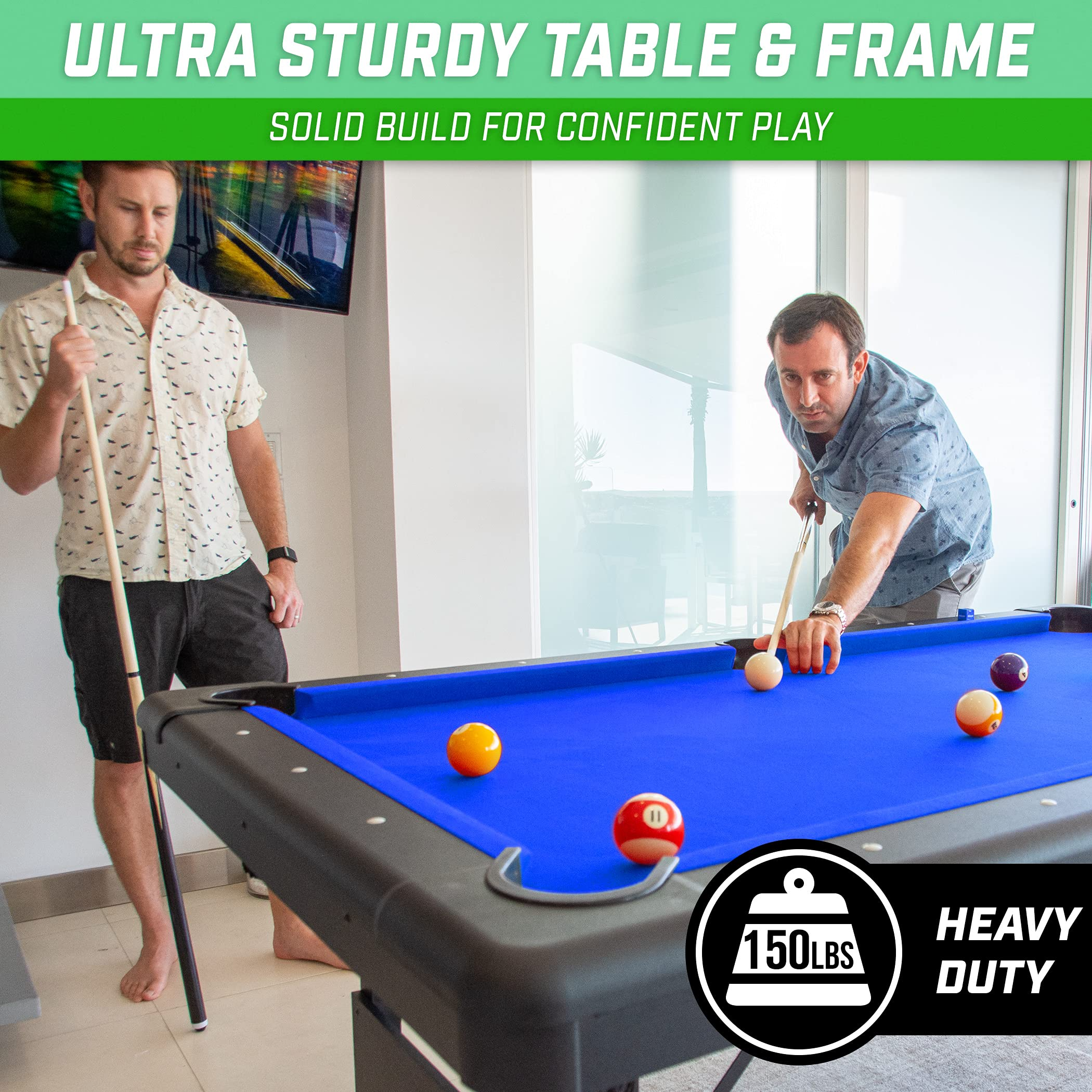 Portable Pool Table - Includes Full Set of Balls