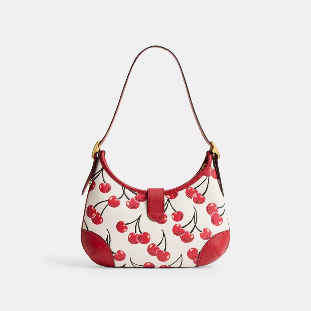 Hamptons Hobo Bag With Cherry Print