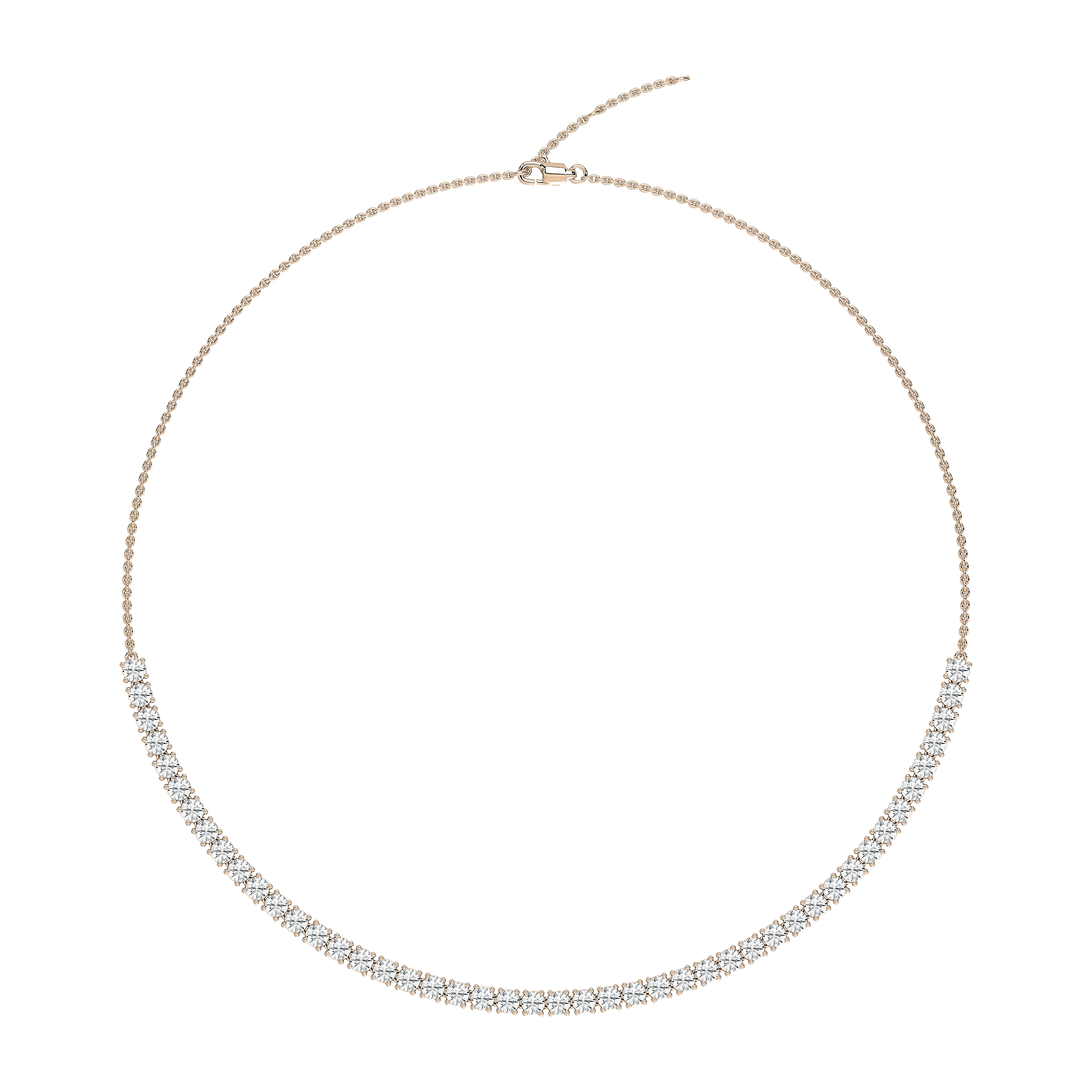 5 ctw Round Lab Grown Diamond Half Tennis Necklace - 18 Inches