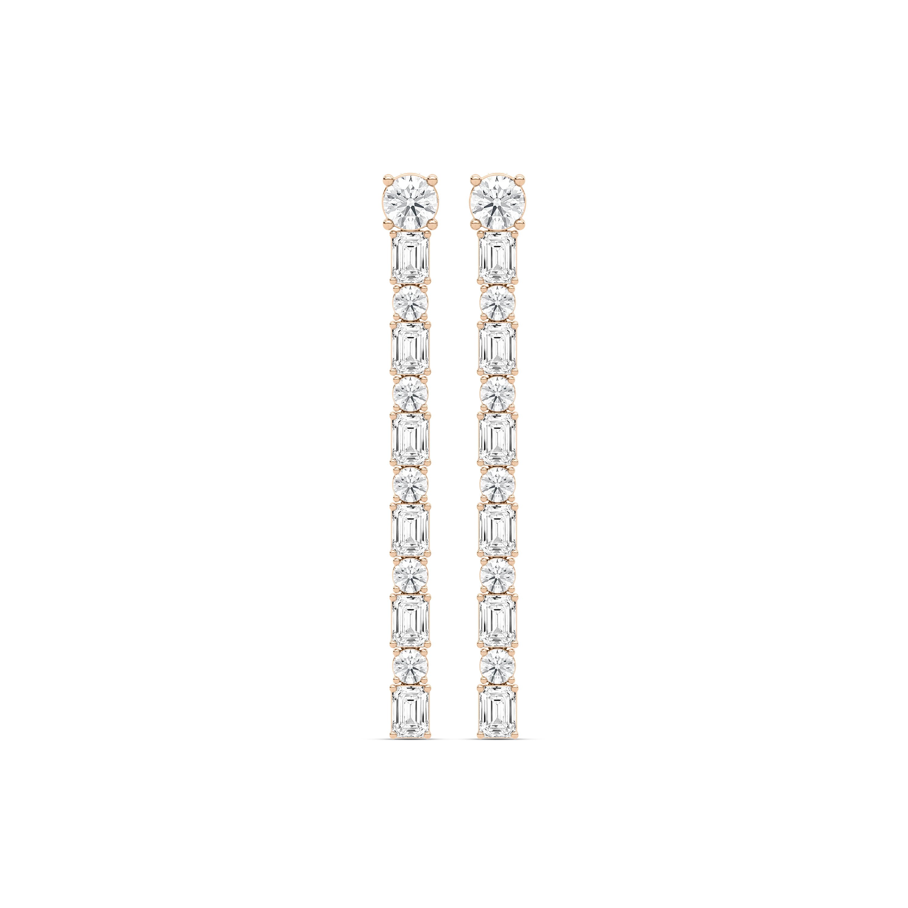 5 ⁵⁄₈ ctw Round and Emerald Lab Grown Diamond Tennis Drop Earrings