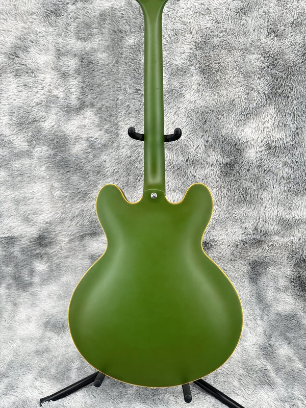 ES-335 Green Jazz Electric Guitar Chrome Part HH Pickup Semi Hollow 6 strings