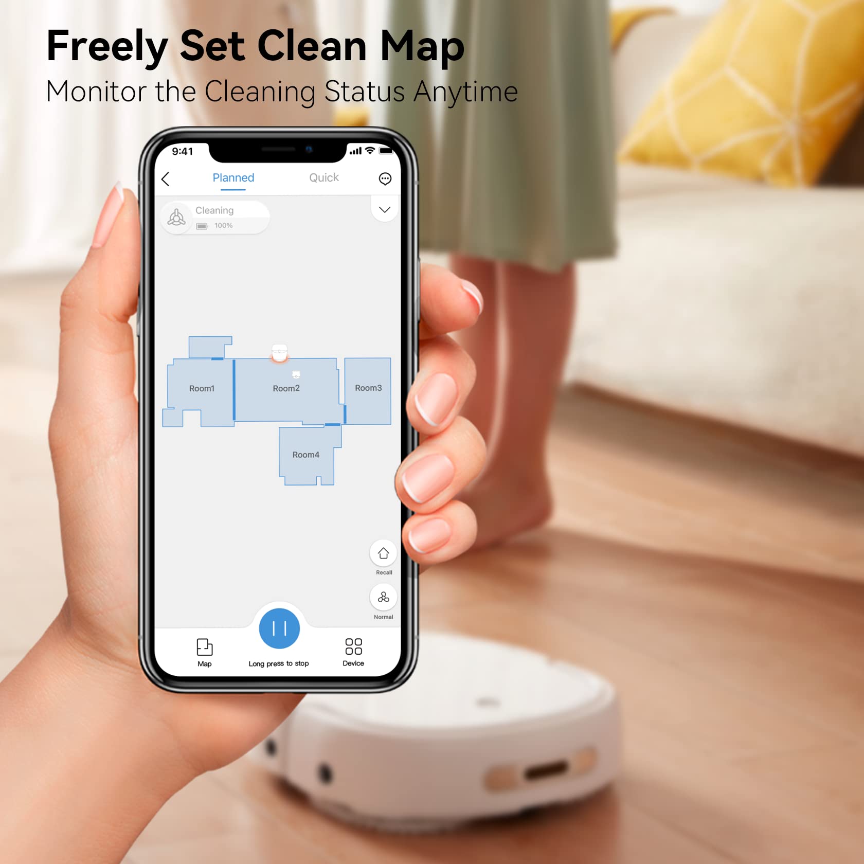 Robot Vacuum & Mop Combo with Mop Self-Cleaning