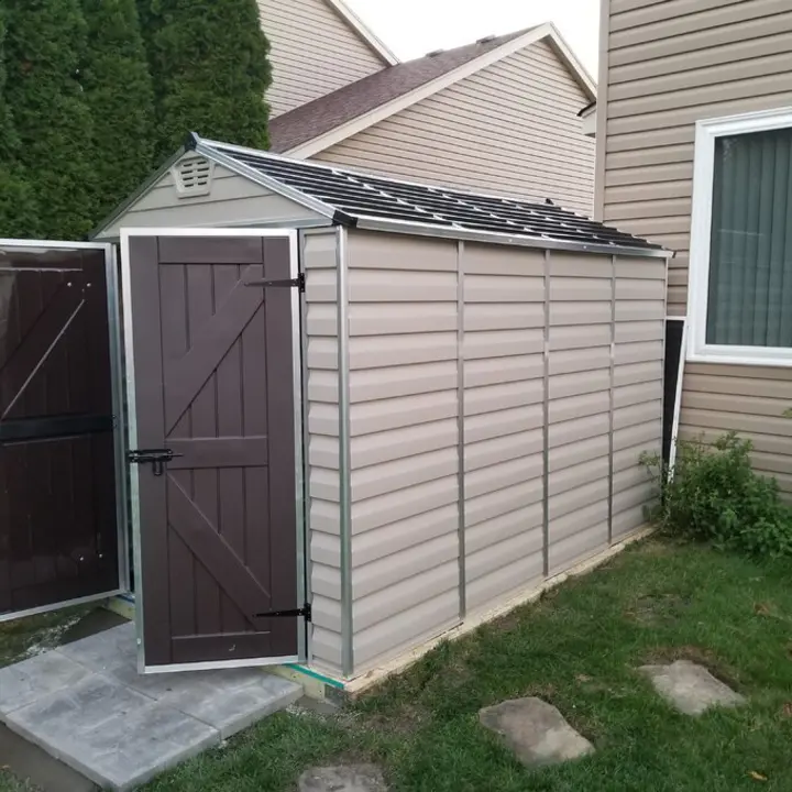6 ft. Width X 10 feet. D plastic storage shed
