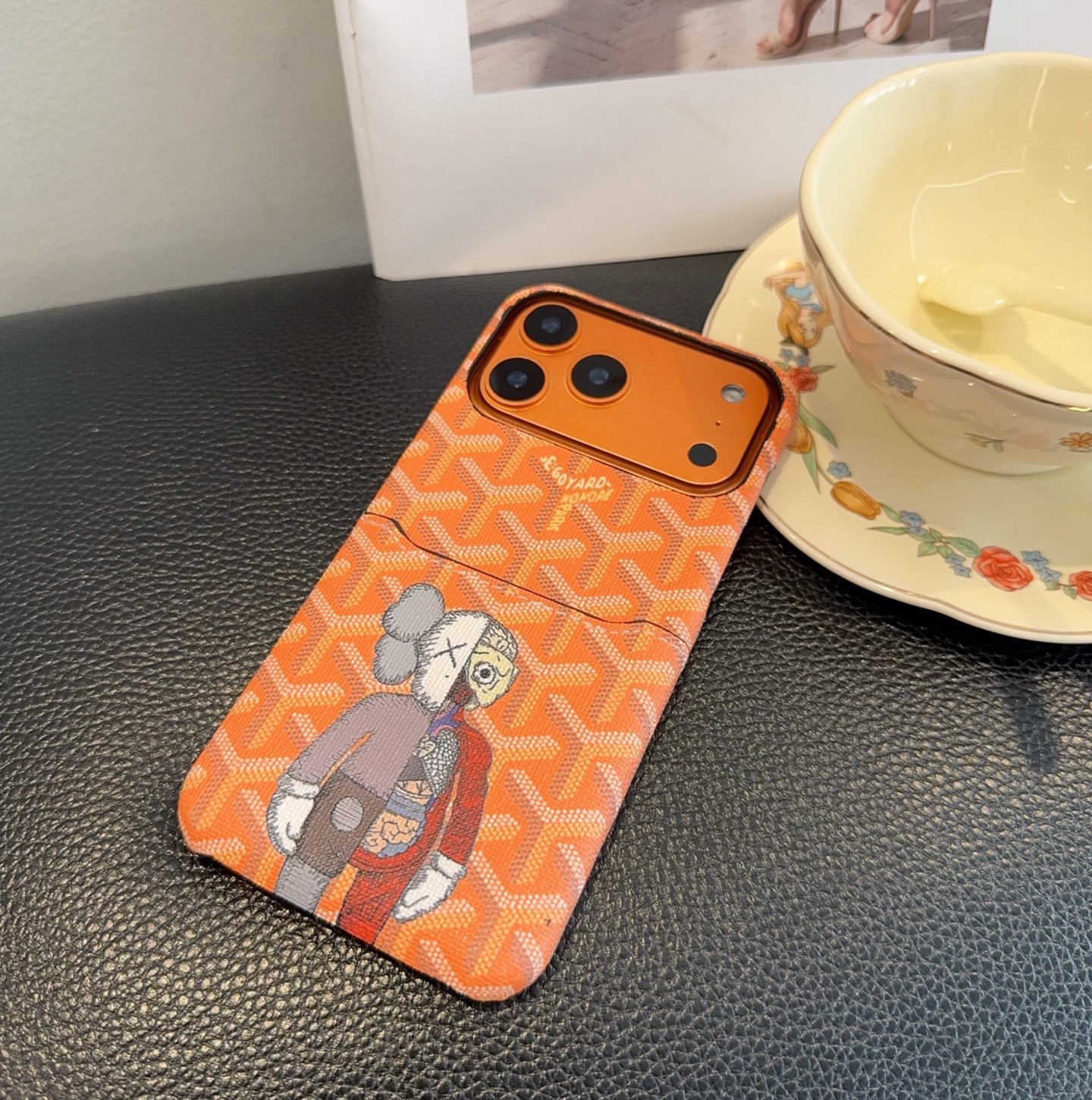 Goyard X KAWS Skeleton Collage Monogram Card Holder Luxury Phone Case
