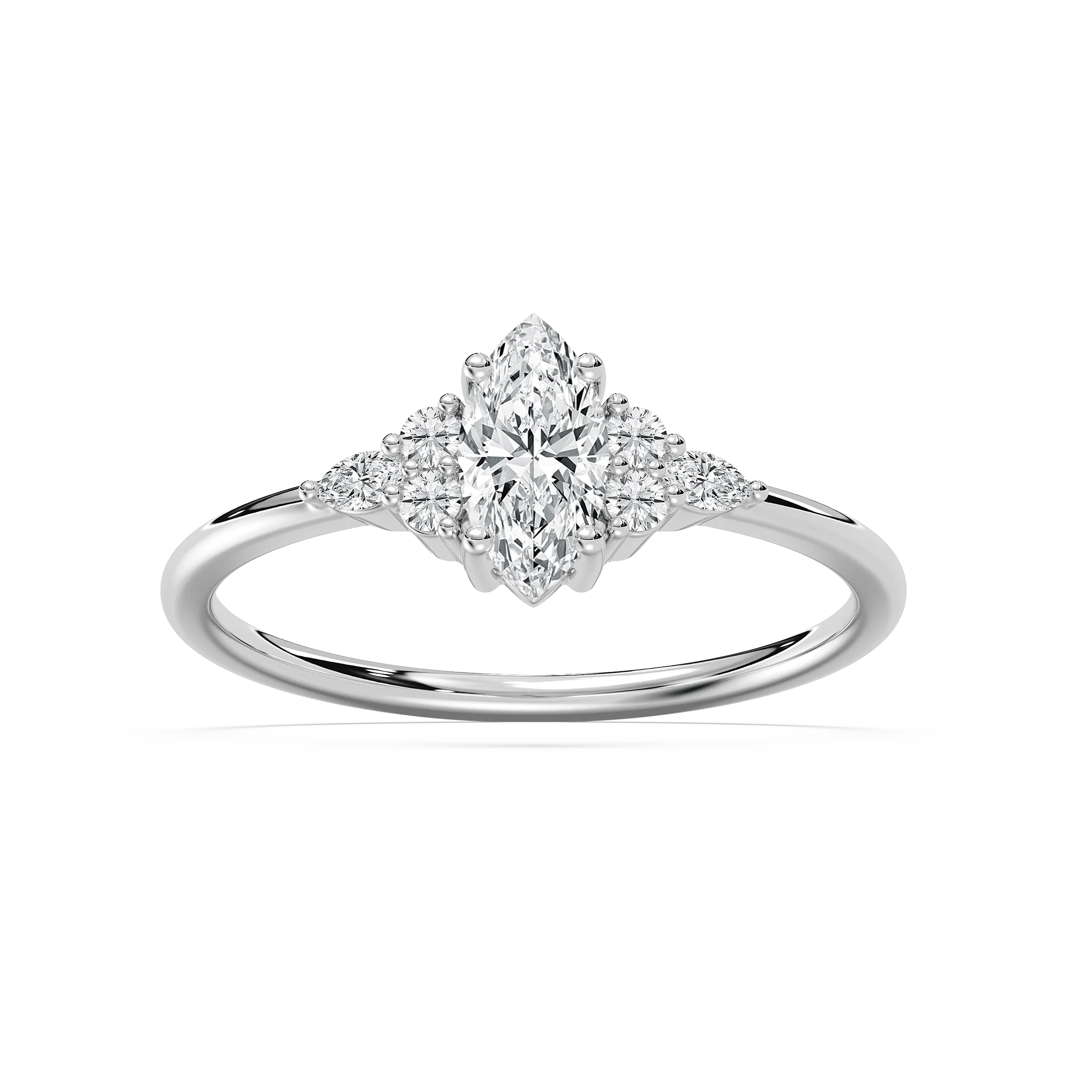 Signe 5/8 ctw Marquise Lab Grown Diamond Petite Side Stone Promise Ring