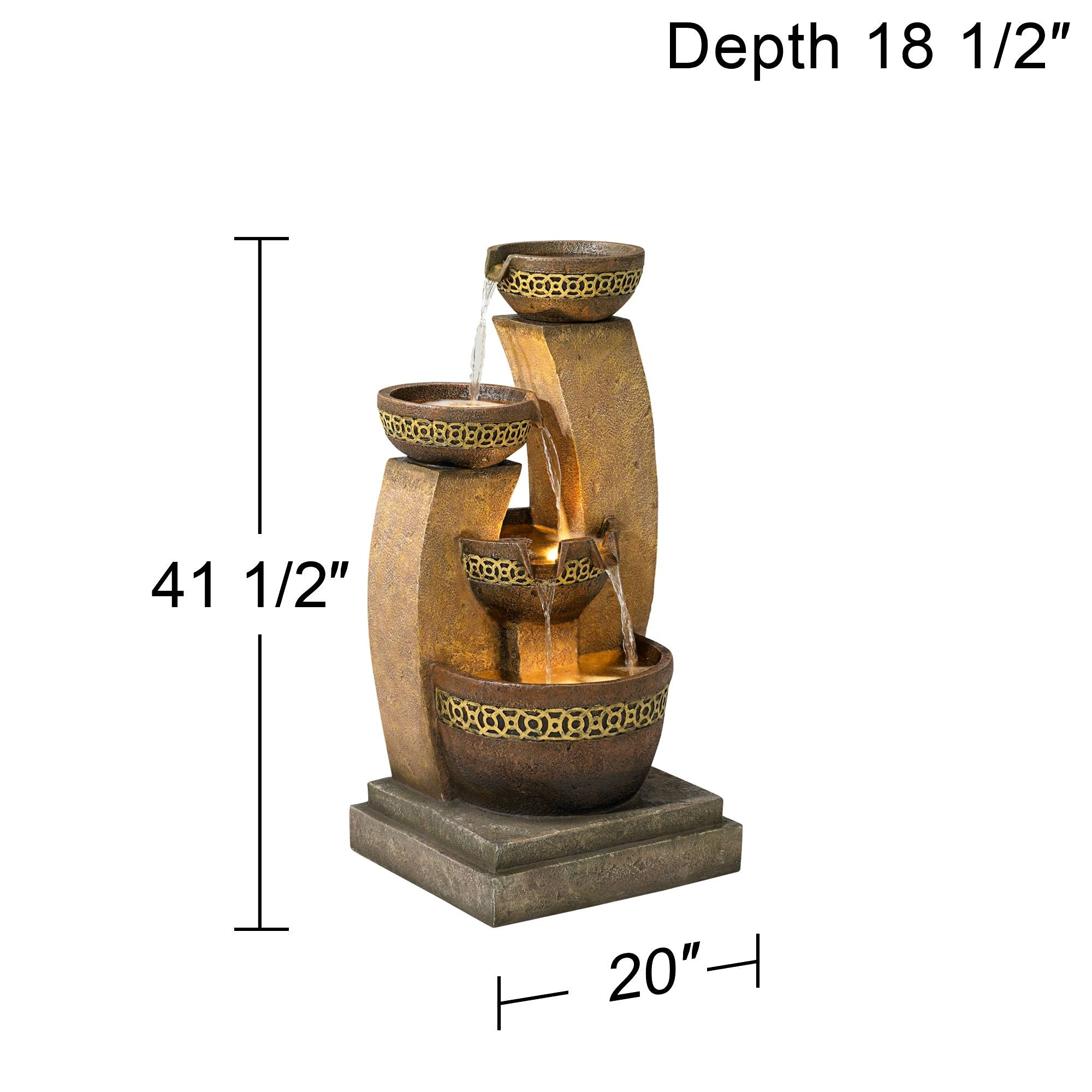 Four Bowl Floor Water Fountain 41