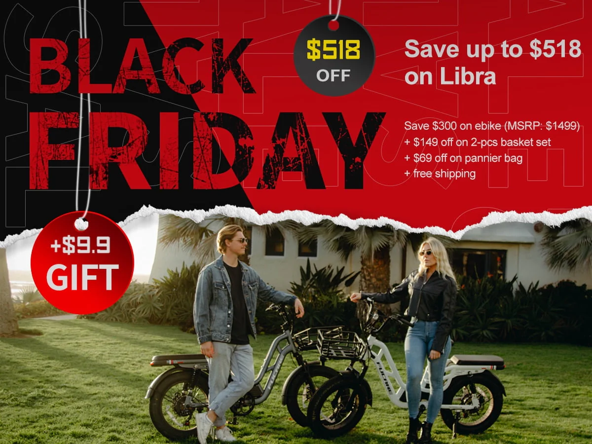 Fucare Libra 20in Fat Tire Electric Bike, 750W, 48V 20Ah