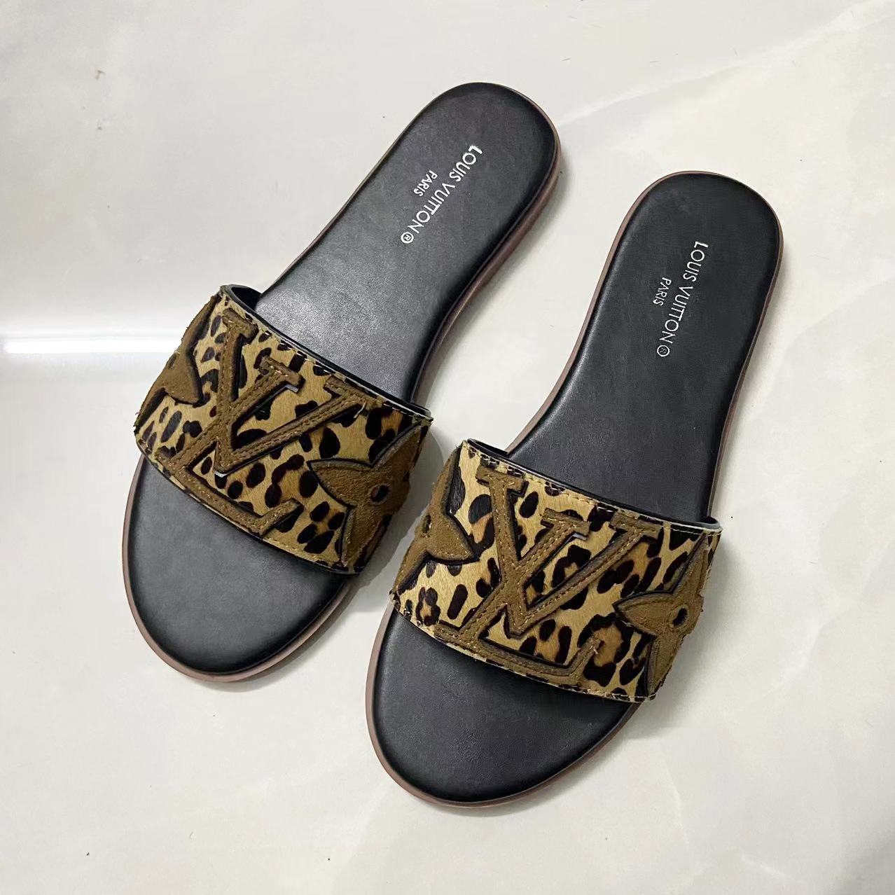 Louis Vuitton Leopard Monogram Slides