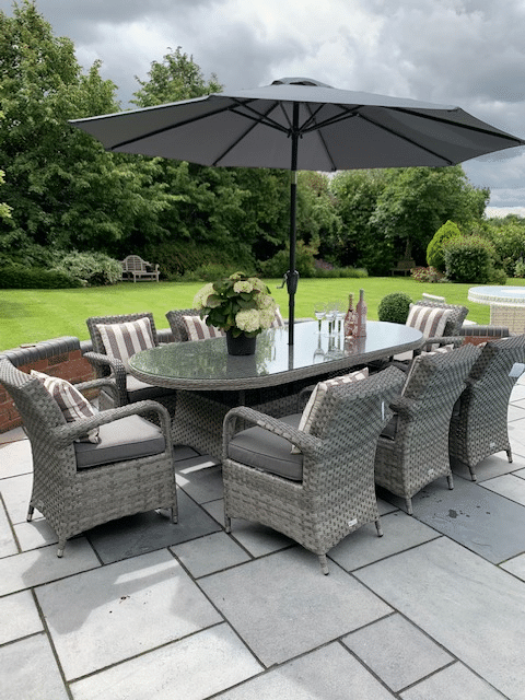HOTSALES 8 SAVANNAH Armchair oval table set