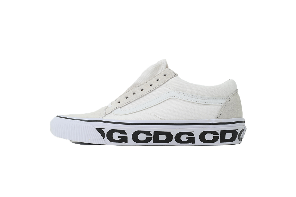 CDG x Vans OG Old Skool LX Sidewall White