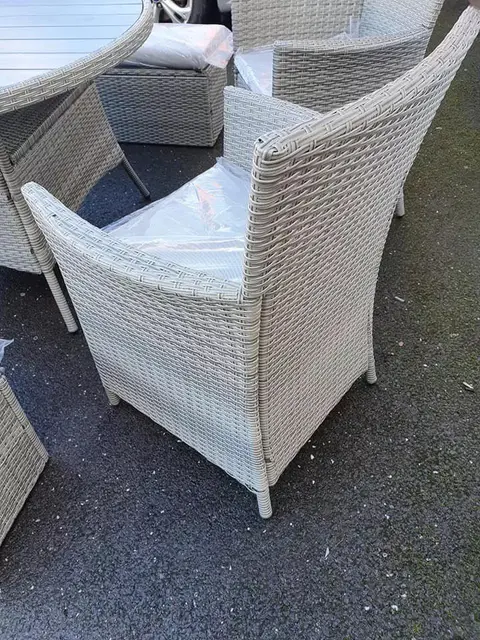 9 seater luxury set of garden furniture in grey rattan