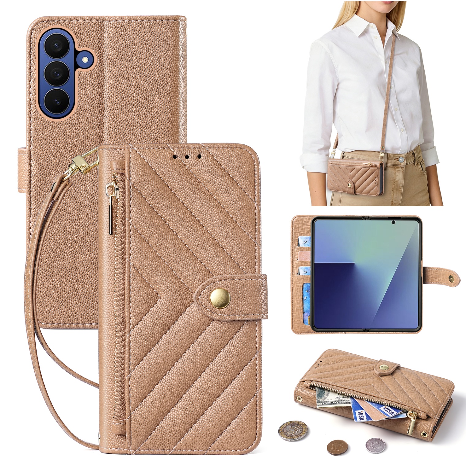 Galaxy Z Fold 7 Protective Case Crossbody - back view