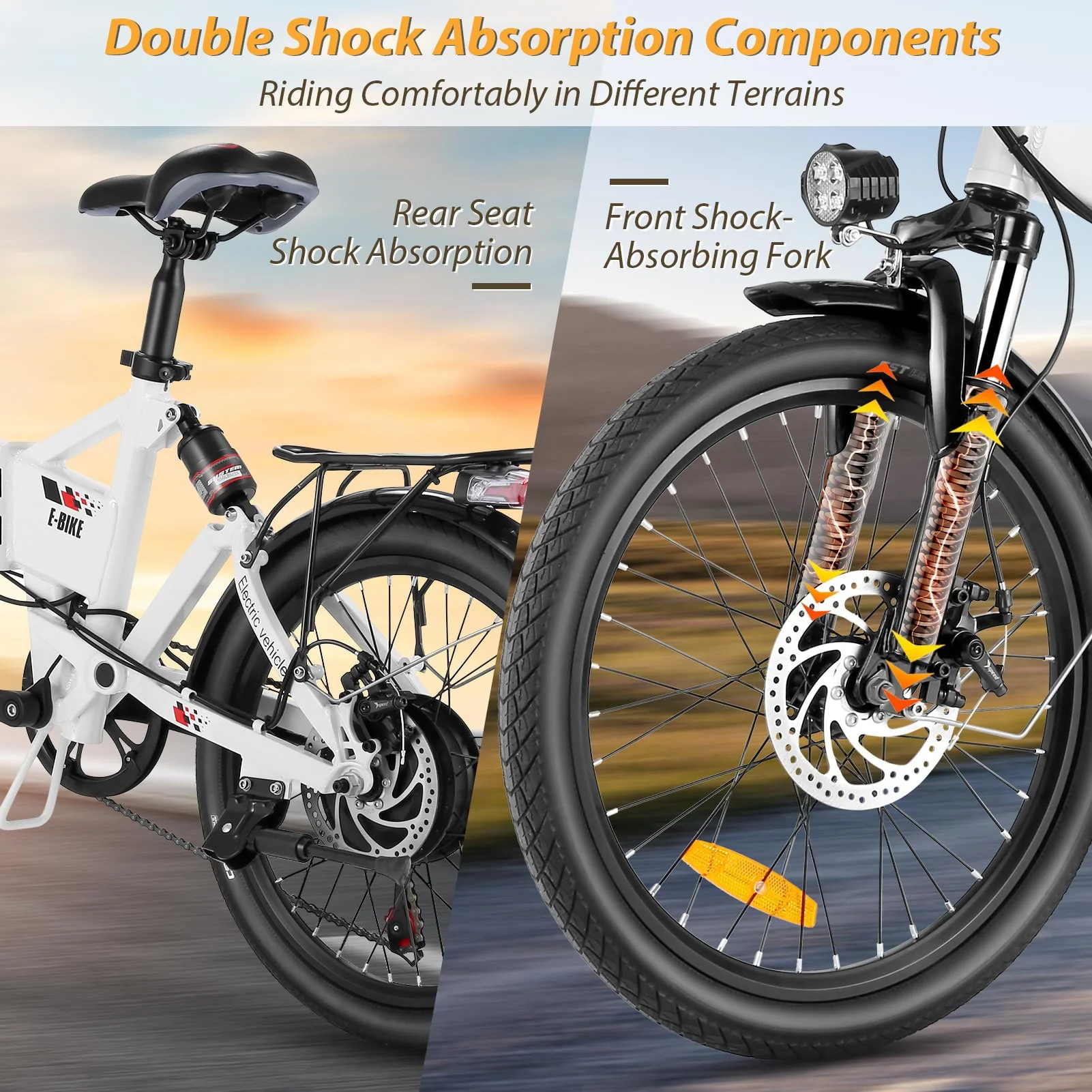 Gocio 20in Folding Electric Commuter Bike, 500W, 48V 7.8Ah