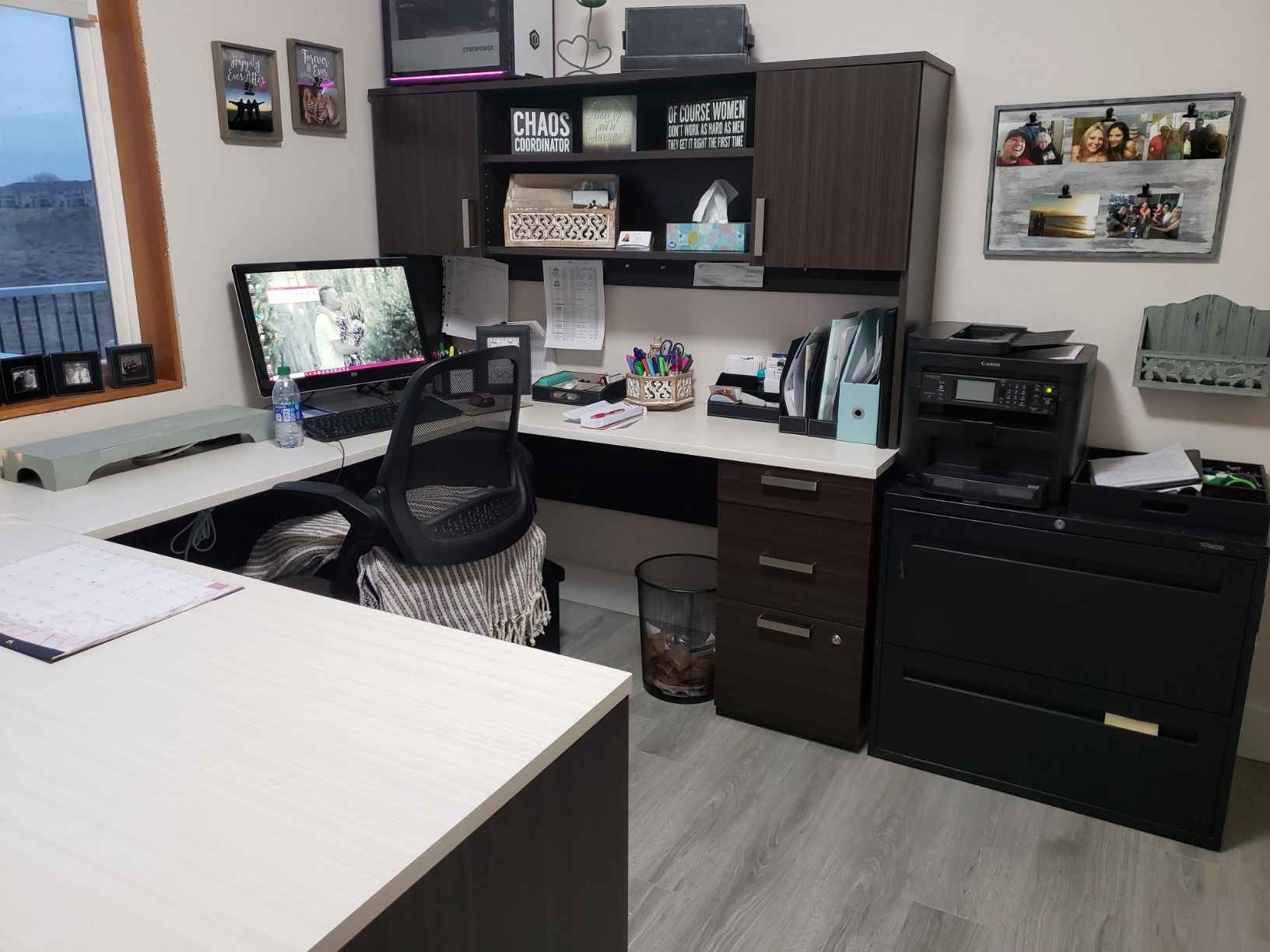 Bestar Ridgeley U-Shaped Executive Desk with Pedestal and Hutch