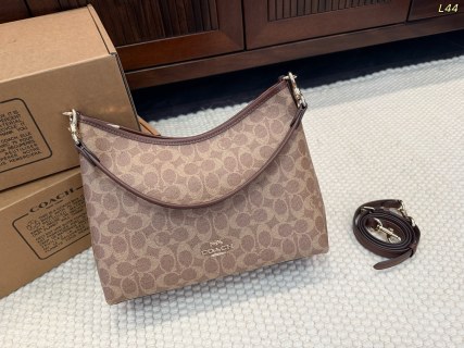 Coach large size Laurel check-pattern moon-shaped tote bag