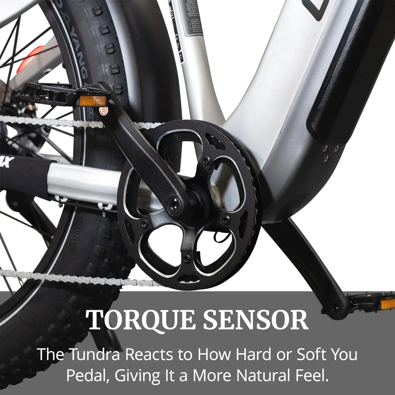 GOTRAX Tundra 26in Fat Tire Electric Bike, 750W, Silver