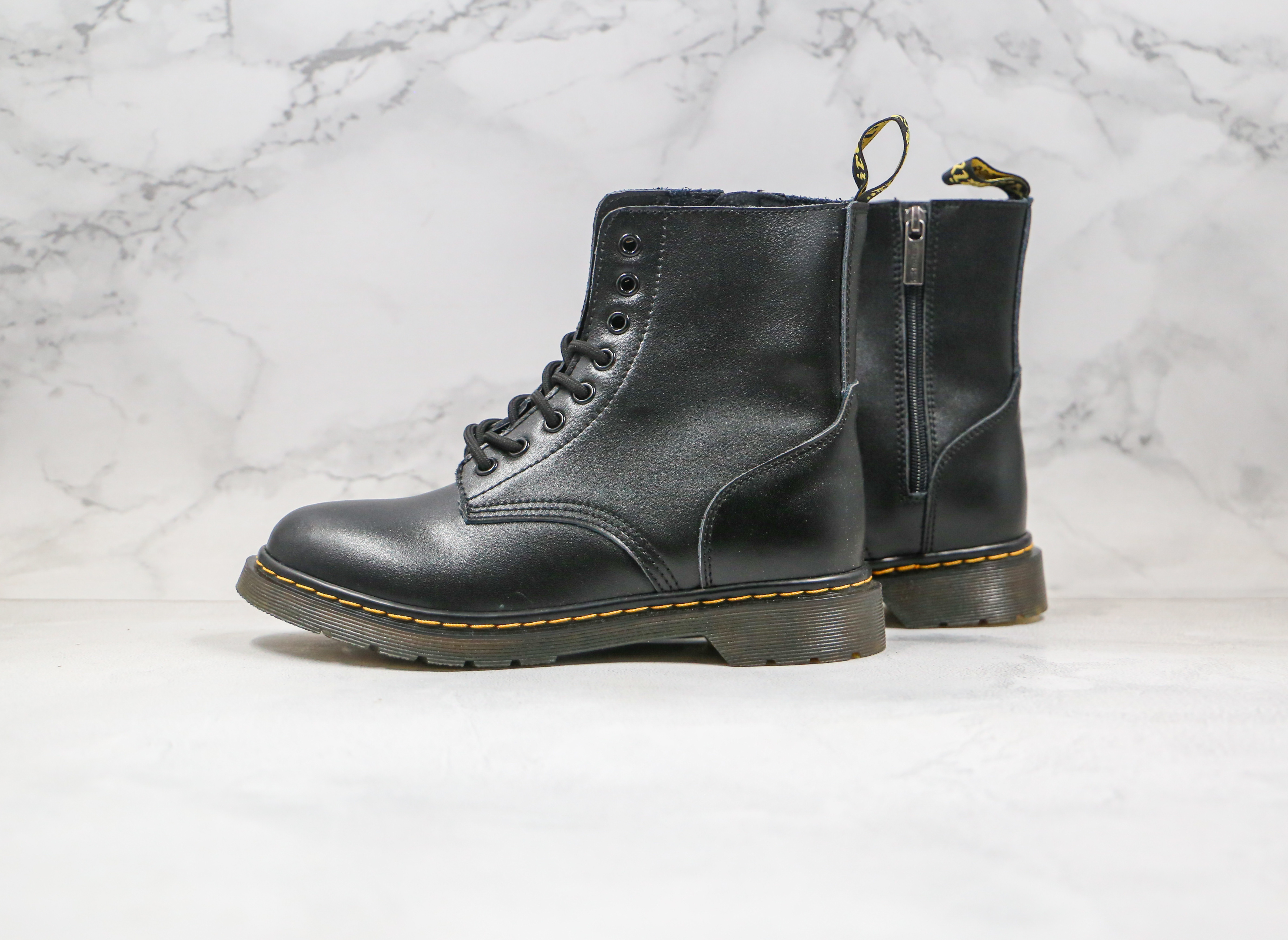 Dr. Martens 1462 Soft Leather Buckle Zip 8-Eye Boots