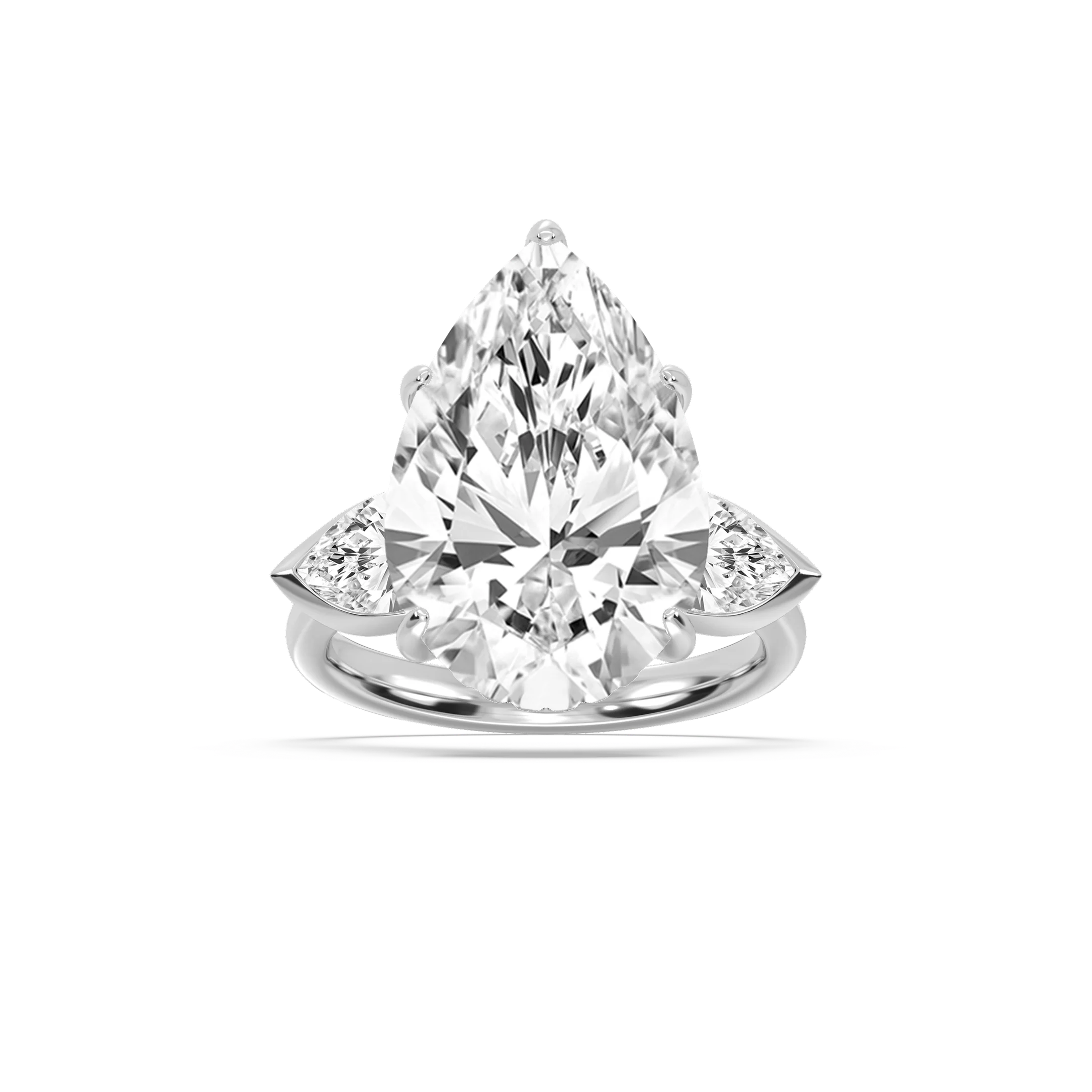 Cynthia 13 ctw Pear Lab Grown Diamond Three Stone Engagement Ring - Signature Collection