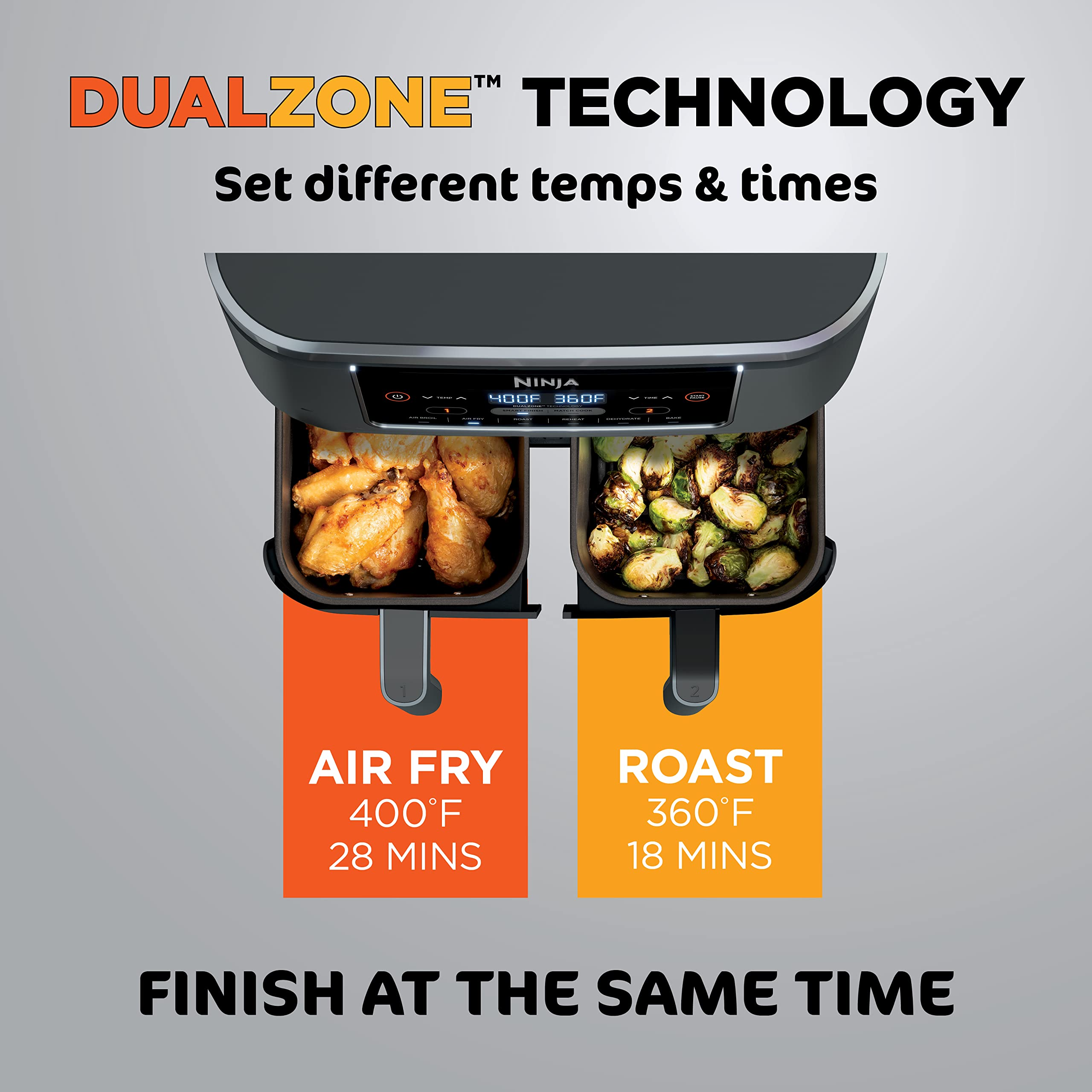 8 Quart 6-in-1 DualZone 2-Basket Air Fryer with 2 Independent