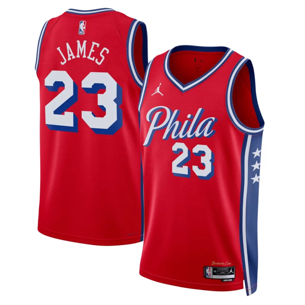 复制Unisex Philadelphia 76ers Lebron James #23 Red Swingman Jersey - Statement Edition