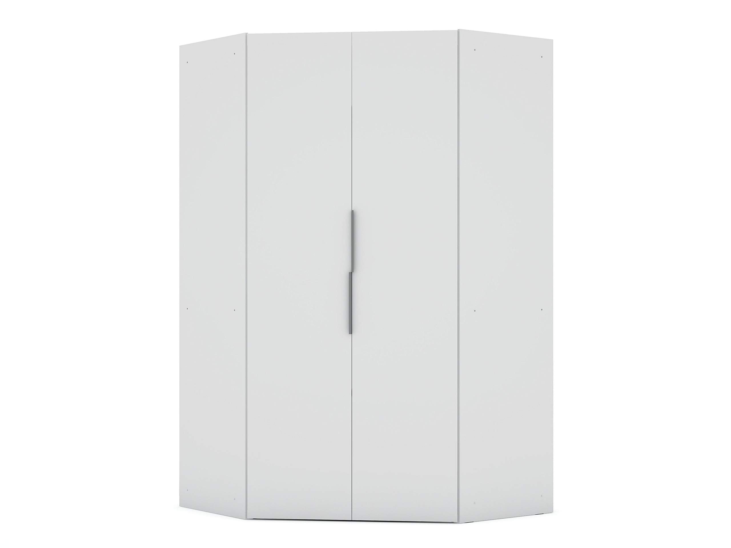 Ultra Modern 2 Door Open Corner Bedroom Closet with Hanging Rods