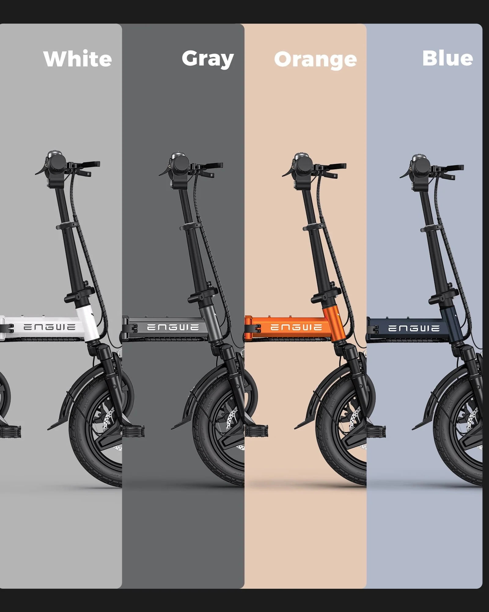 ENGWE T14 Folding Electric Bike, 350W, 48V 10Ah, Gray