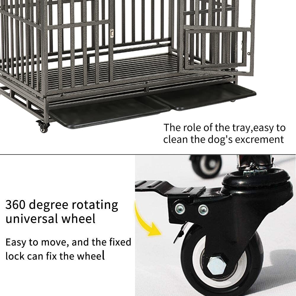 42 Heavy Duty Dog Crate Large Dog cage Strong Metal Dog Kennels