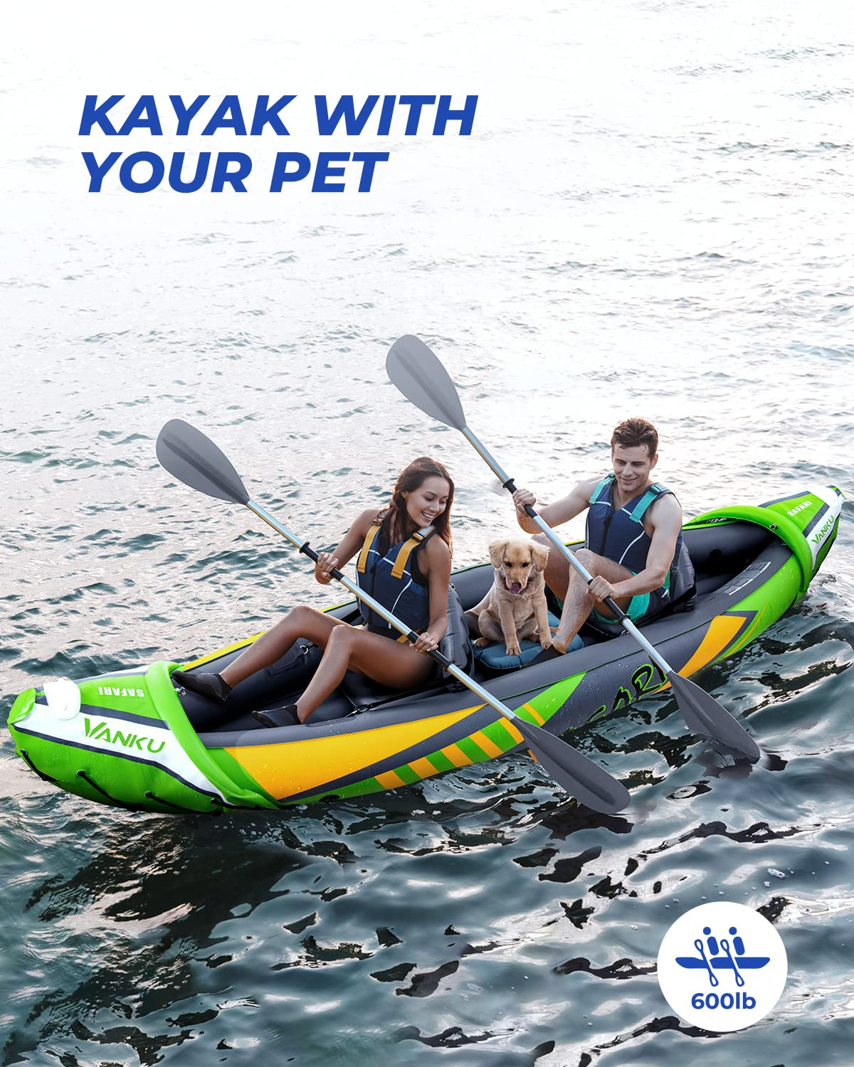 Inflatable Kayak 2 Person with Sun Canopy