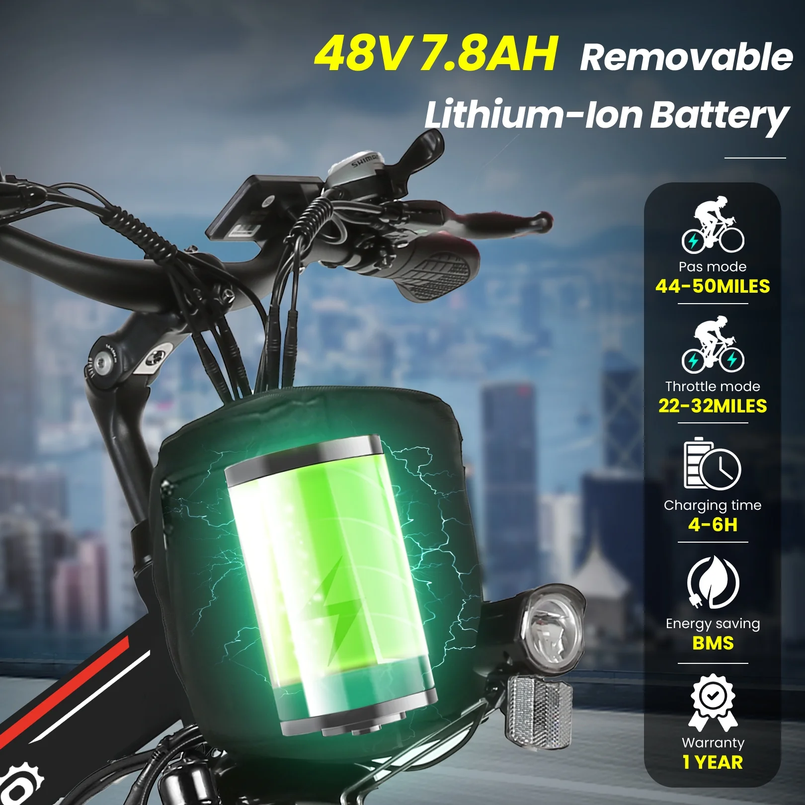 Gocio 26in Folding Electric Mountain Bike, 500W, Full Suspension