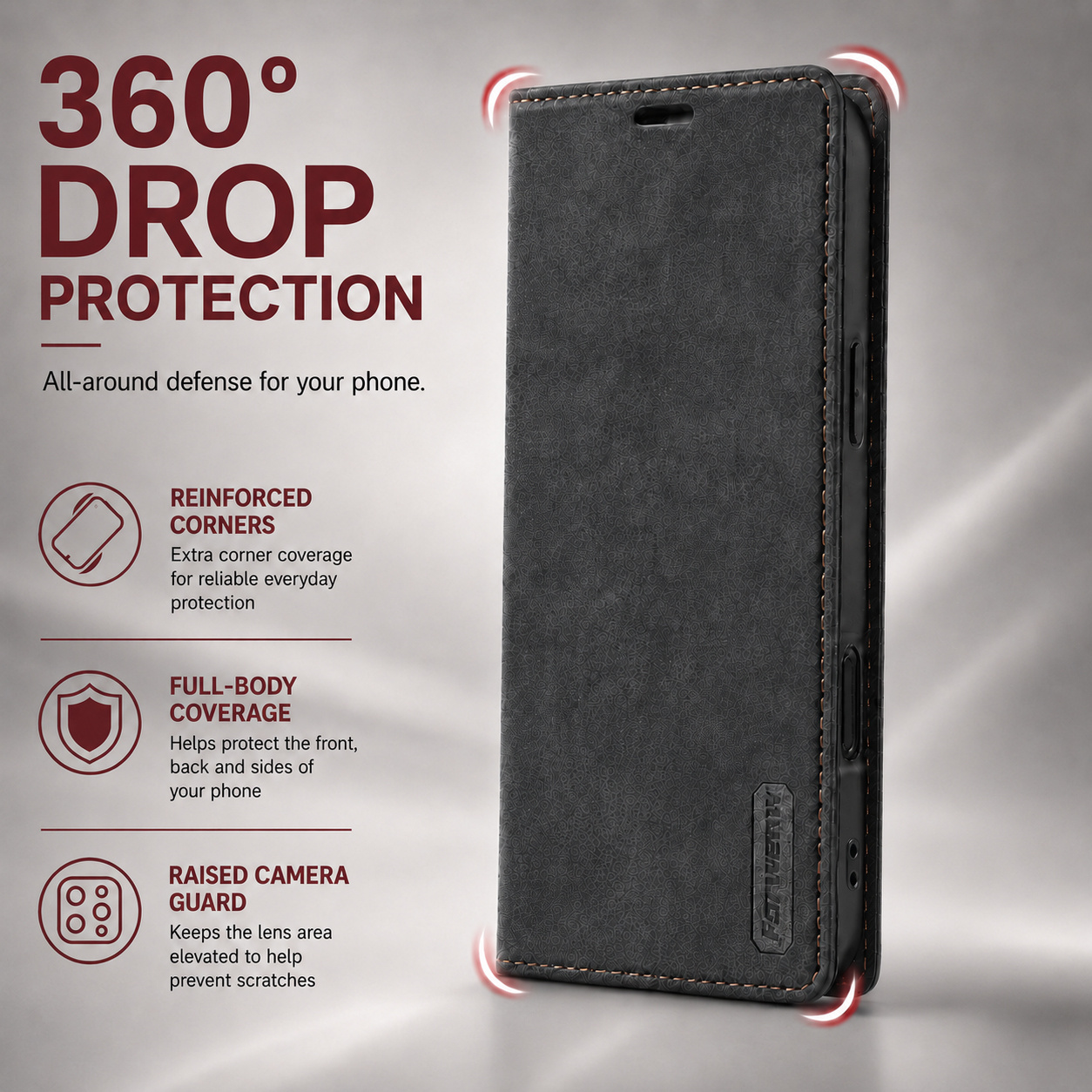 iPhone 18 Protective Case Leather - back view