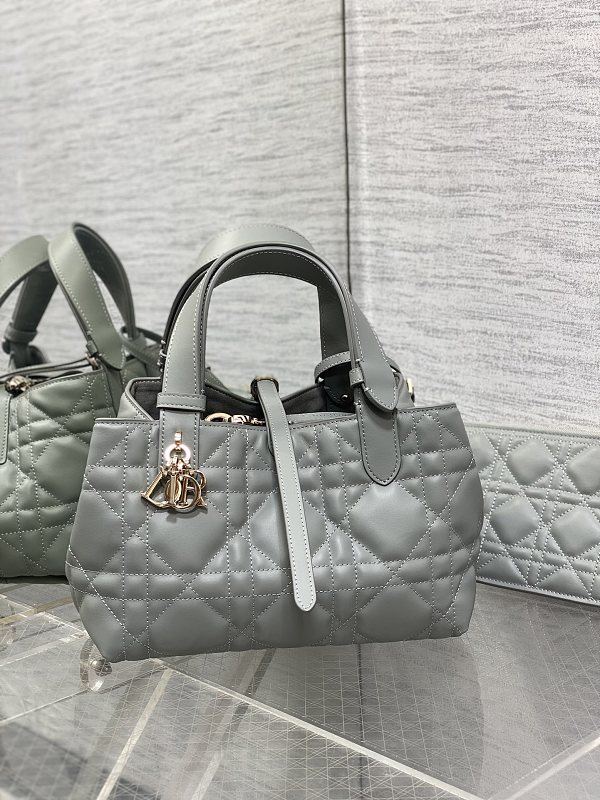 Dior Toujours Tote Bag Small Gray Cannage