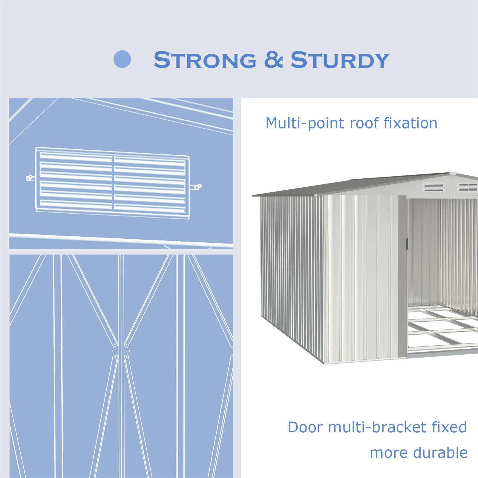Outdoor Metal Storage Shed withFloor Frame