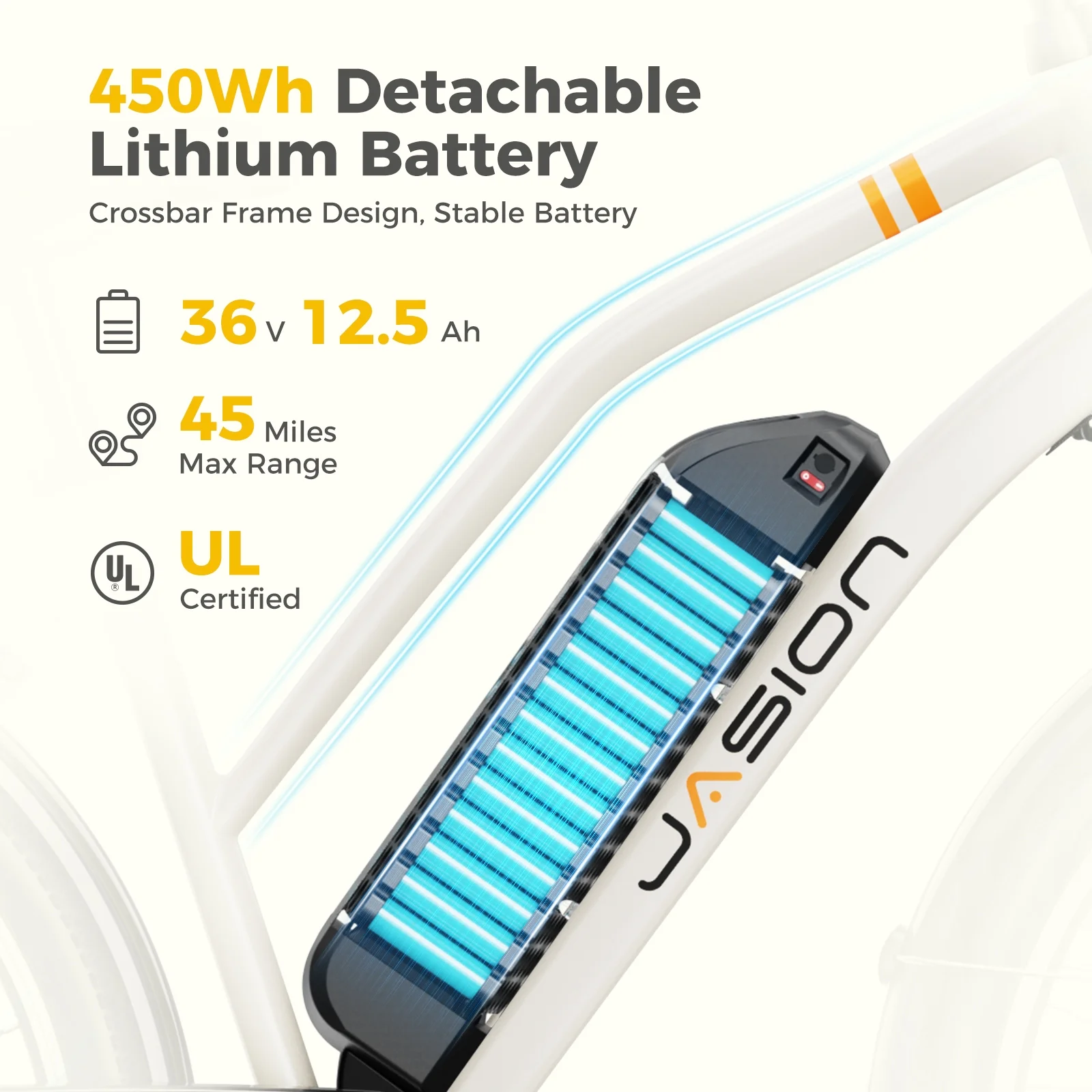 Jasion CB1 26in Electric Cruiser Bike, 500W, 450Wh