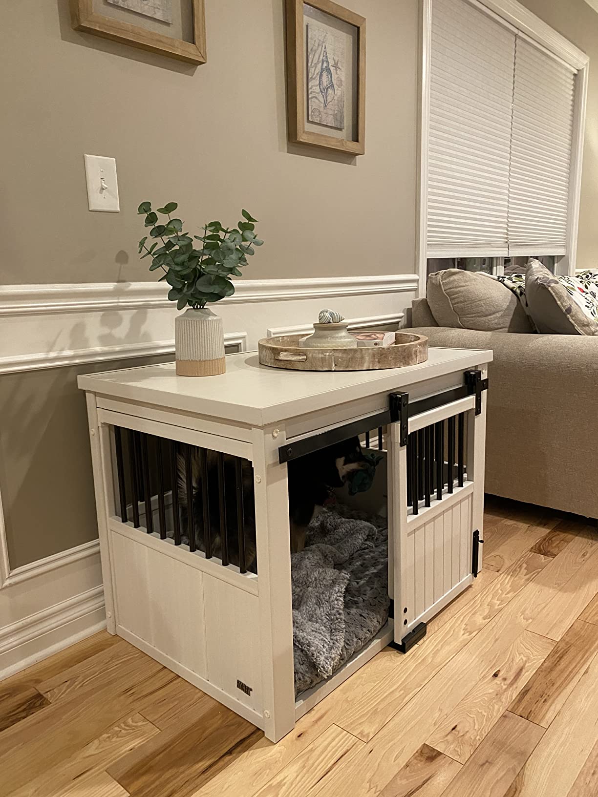 Homestead Sliding Barn Door Furniture Style Dog Crate