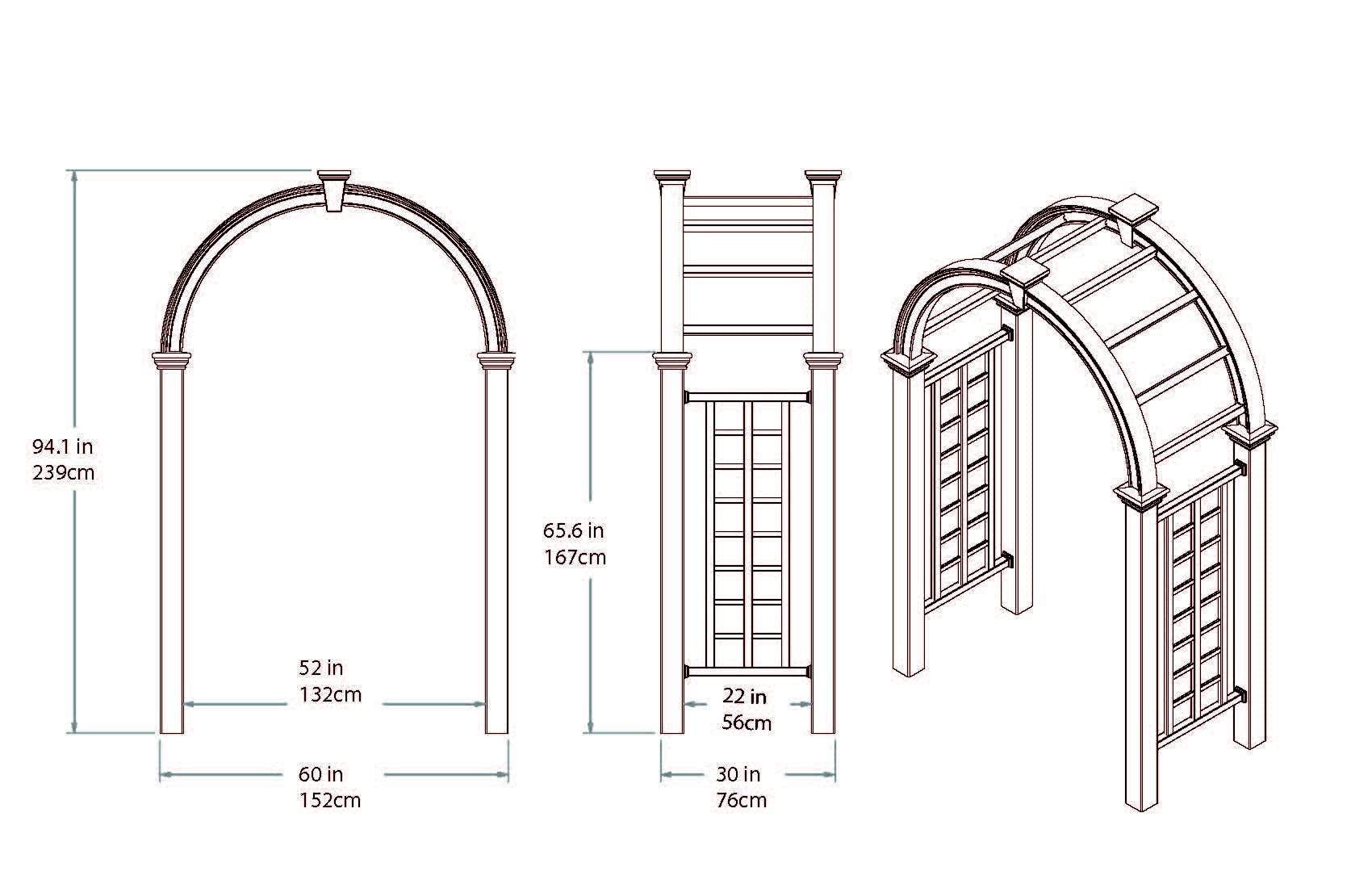 Nantucket Deluxe 60W x 94H Vinyl Arbor