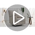 Harkawon Swivel Rocker Recliner Chair, Glider Rocker Recliner, Rocking Chair Nursery, Fabric Chair with High Back, Deep Seat, for Living Room, Bedroom, Beige