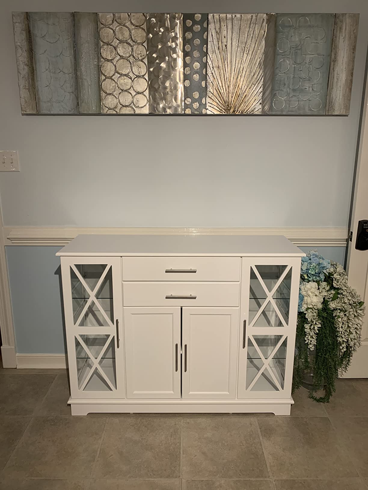 Wood 47 Inch Sideboard Buffet Storage Cabinet Console Sofa Table