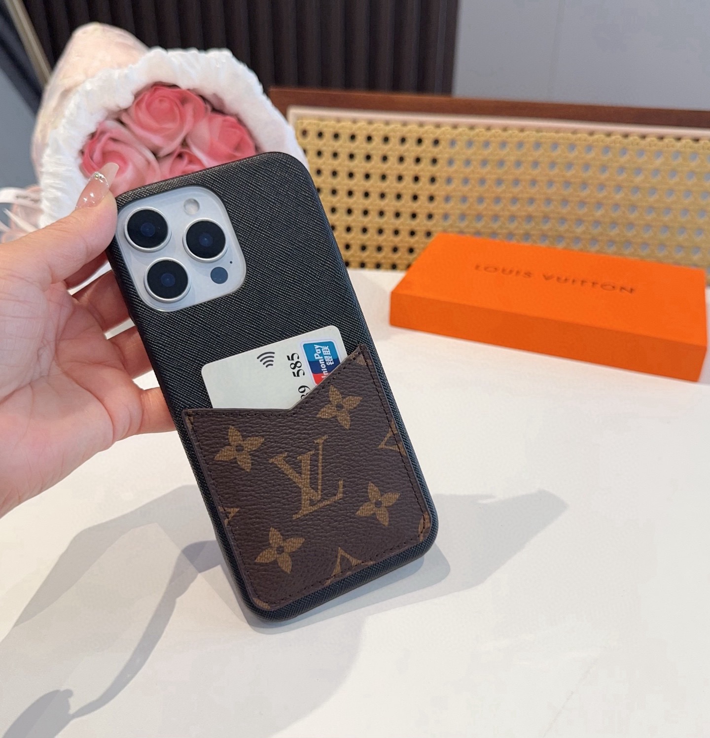 LV Classic Monogram Card Slot Phone Case