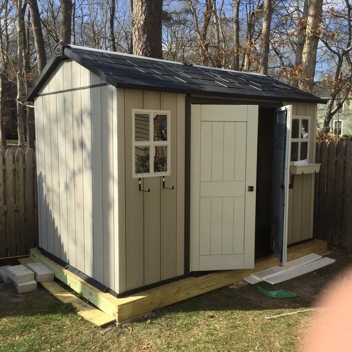 Oakland 11 ft. W x 7.5 ft. D Plastic Storage Shed