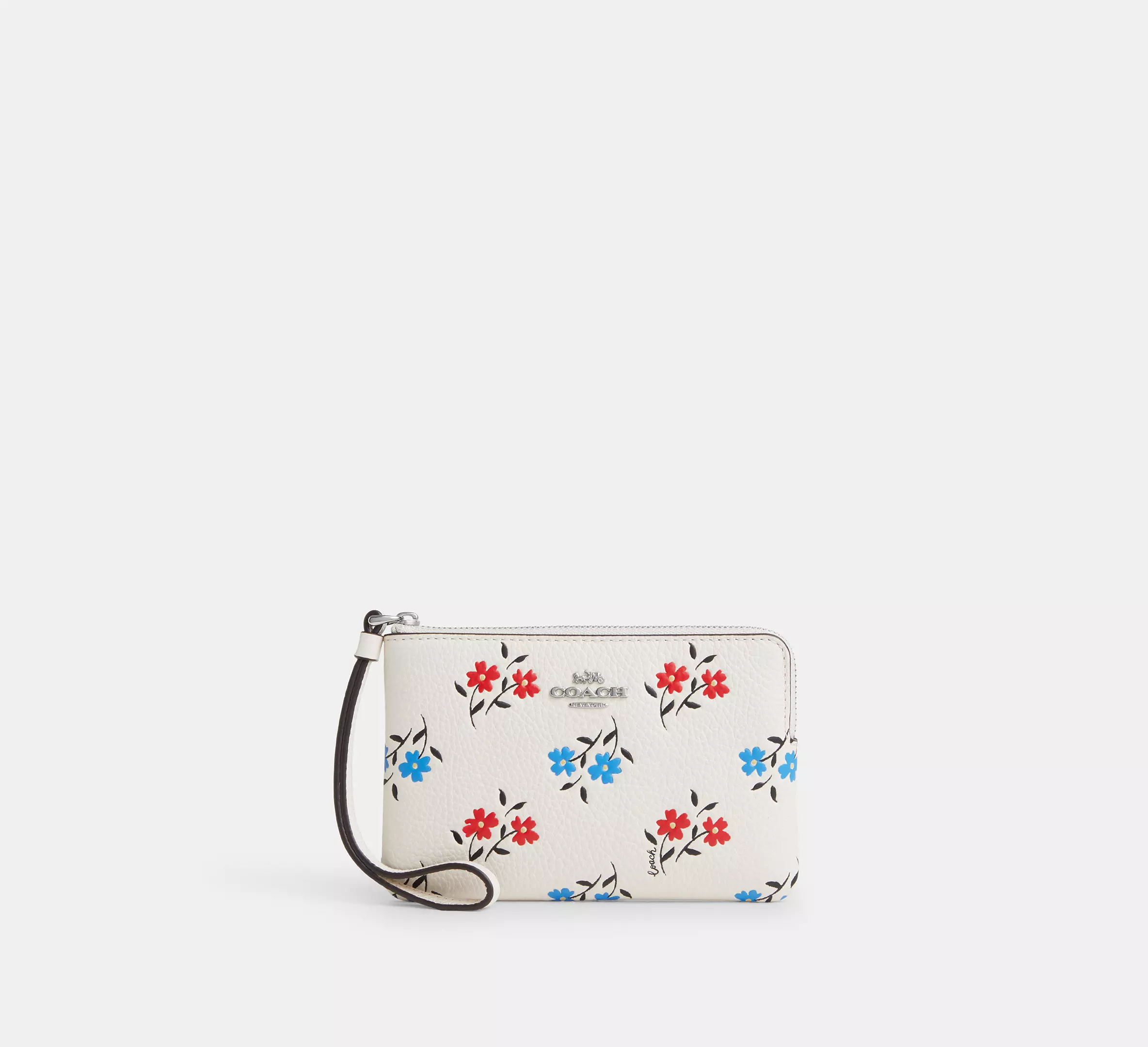 Corner Zip Wristlet With Floral Print