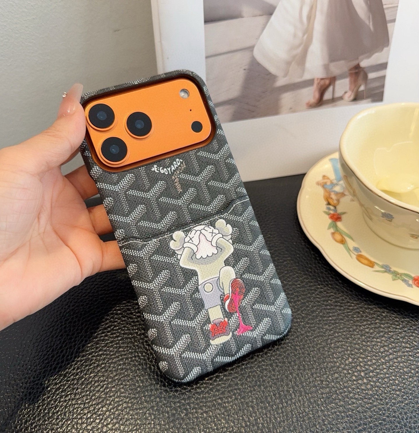 Goyard X KAWS Skeleton Collage Monogram Card Holder Luxury Phone Case