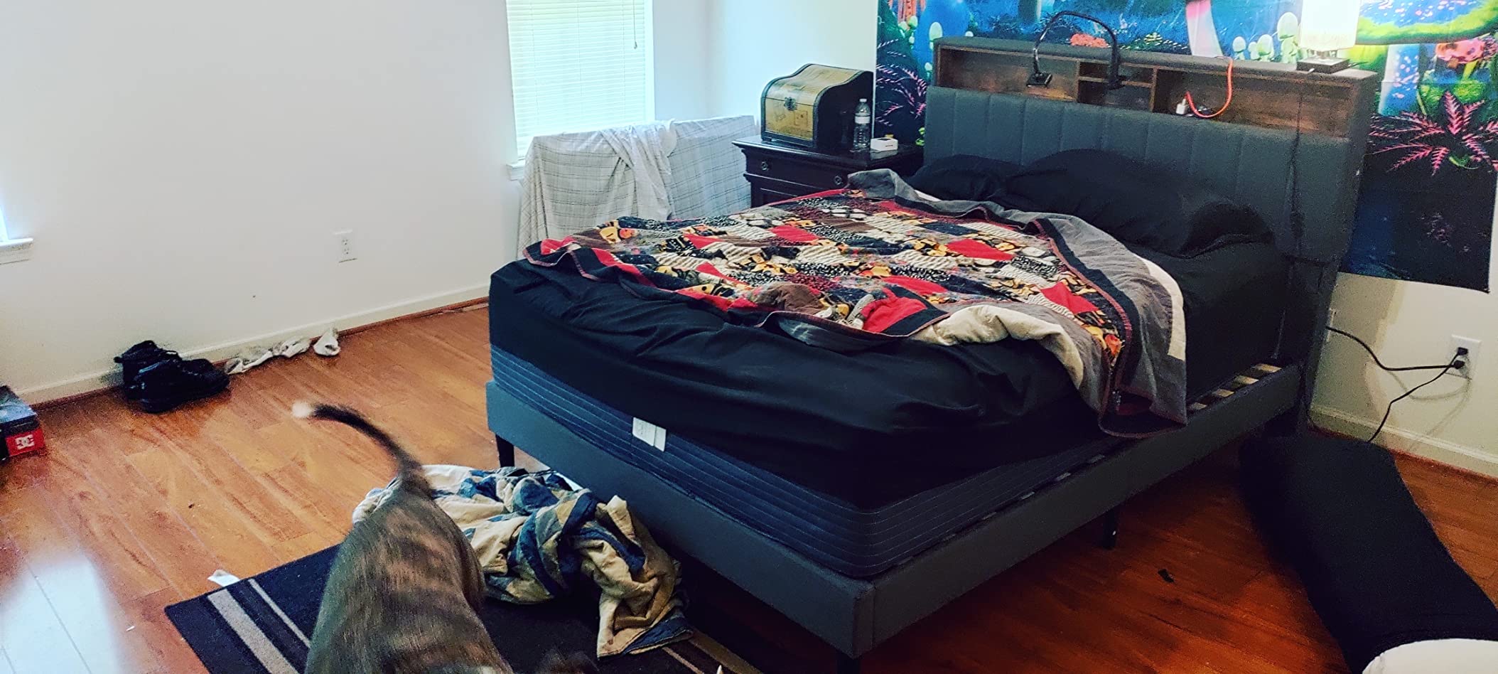 Queen Bed Frame with USB Ports and Outlets