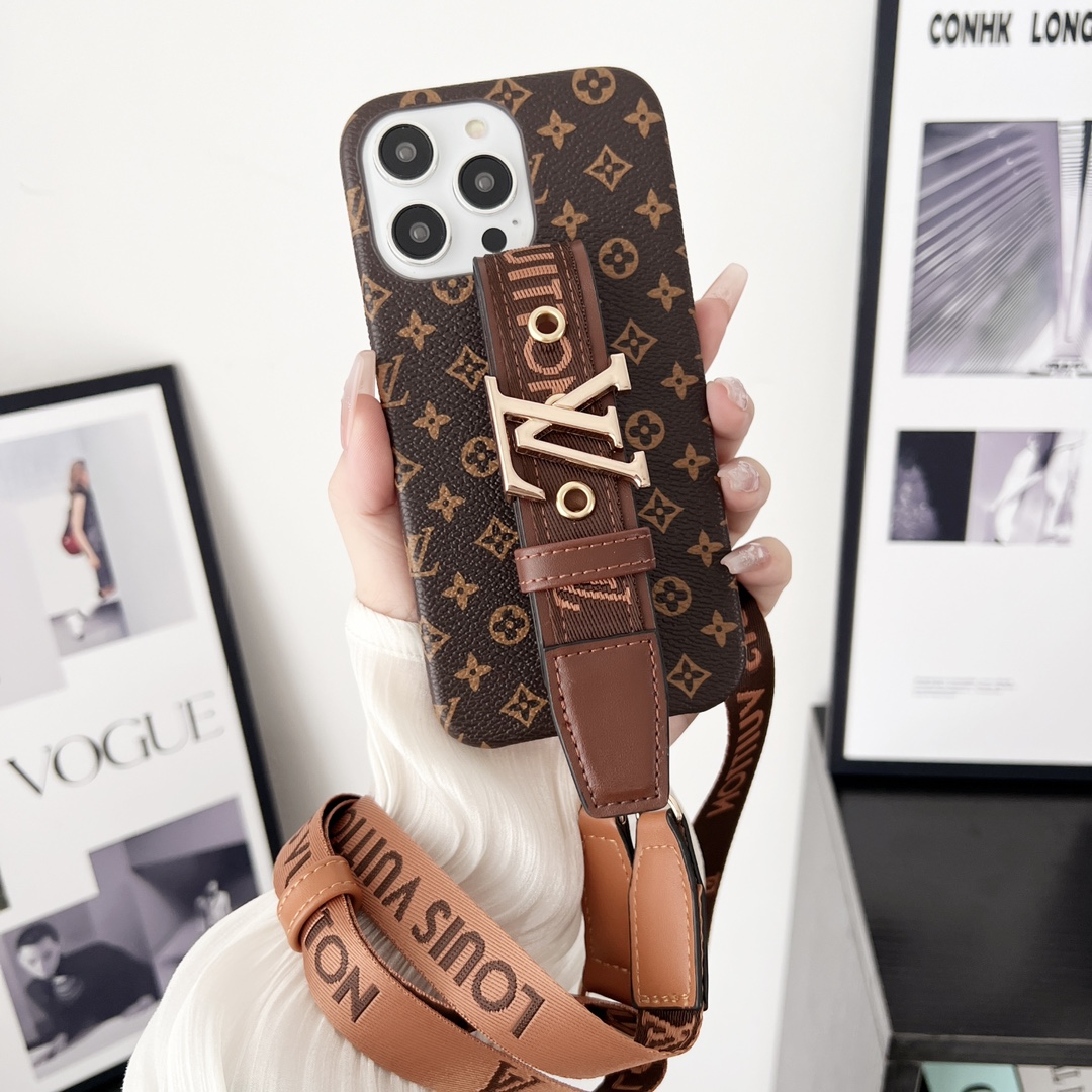 Louis Vuitton Classic Monogram Wrist Strap Luxury Phone Case