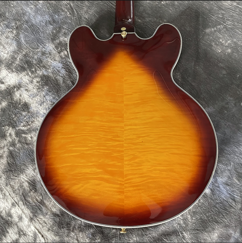 Custom ES339 Electric Guitar Sunburst Quilted Maple Top Mahogany Body HH Pickup