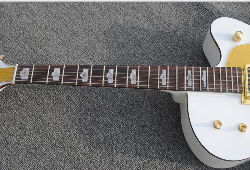 White G6120 Semi Hollow Body Jazz Electric Guitar Imperial Tuners,Double F Holes